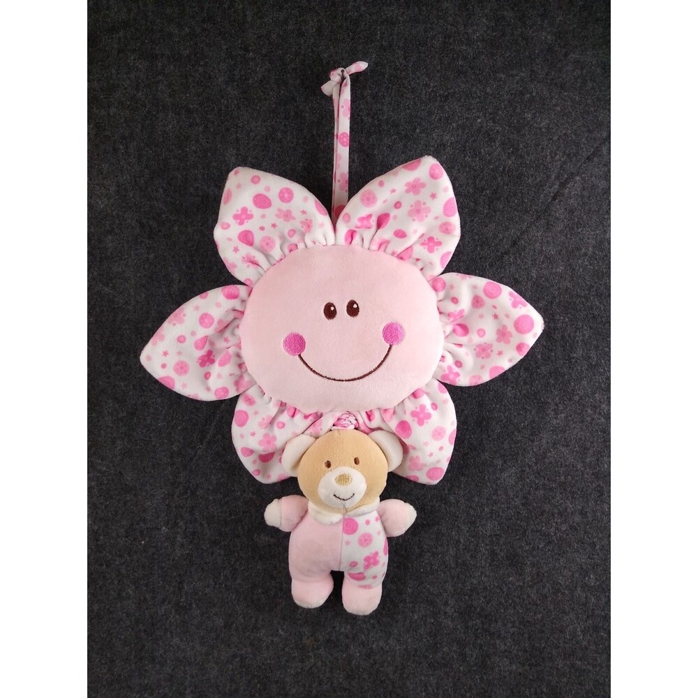 Muscial Baby Pull Toy Linzy Pink Smiling Flower Plays Twinkle Little Star Mobile